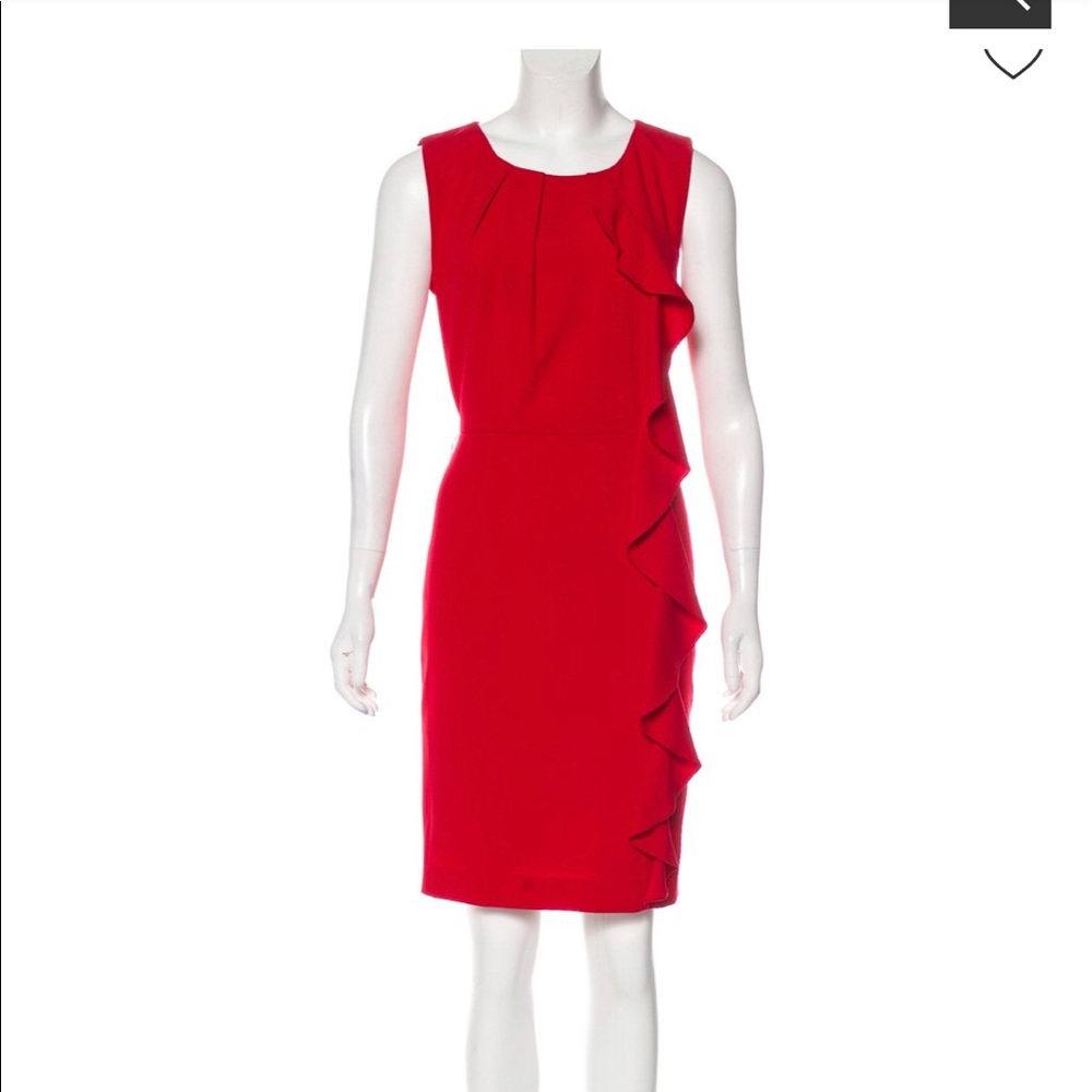 CALVIN KLEIN Sheath A-Line Ruffle cocktail dress